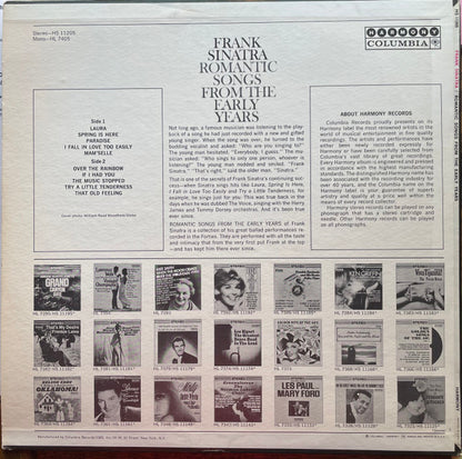 Frank Sinatra : Romantic Songs From The Early Years (LP, Comp, Tan)