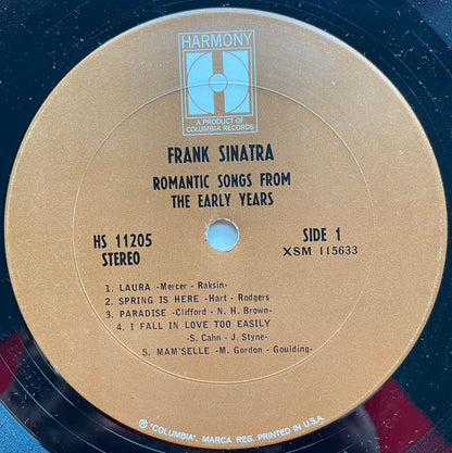 Frank Sinatra : Romantic Songs From The Early Years (LP, Comp, Tan)