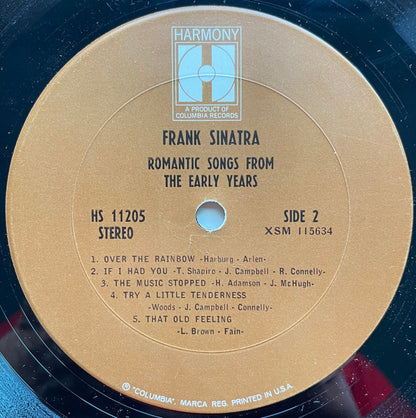 Frank Sinatra : Romantic Songs From The Early Years (LP, Comp, Tan)