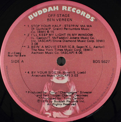 Ben Vereen : Off-Stage (LP, Album, Promo)