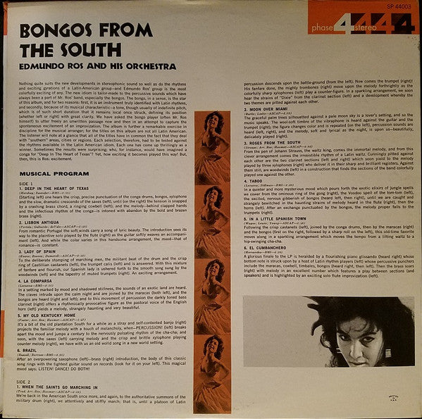 Edmundo Ros & His Orchestra : Bongos From The South (LP, Album, Gat)