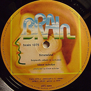 Klaus Schulze : Timewind (LP, Album, RP)