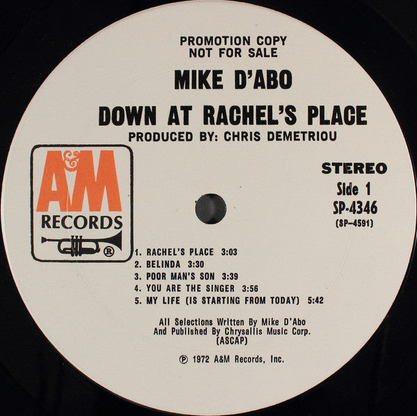 Mike D'Abo : Down At Rachel's Place (LP, Album, Promo)