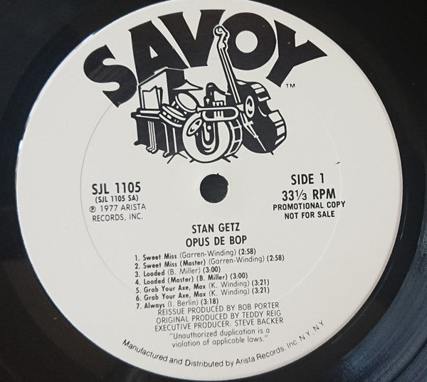 Stan Getz : Opus De Bop (LP, Comp, Promo)