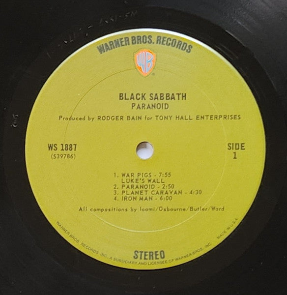 Black Sabbath : Paranoid (LP, Album, Gat)