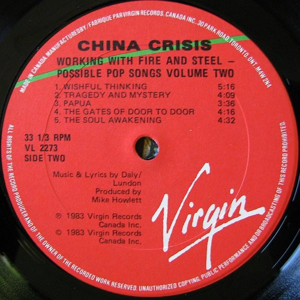 China Crisis : Working With Fire And Steel - Possible Pop Songs Volume Two (LP, Album)