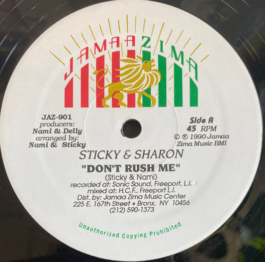 Sticky (25) & Sharon (74) : Don't Rush Me (12", Single)