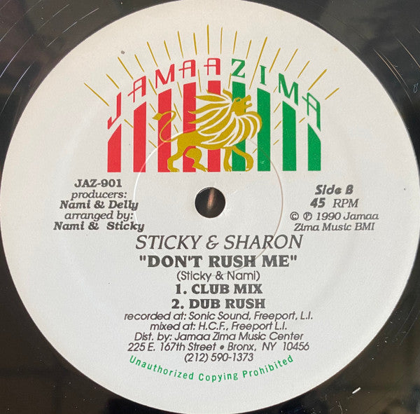 Sticky (25) & Sharon (74) : Don't Rush Me (12", Single)