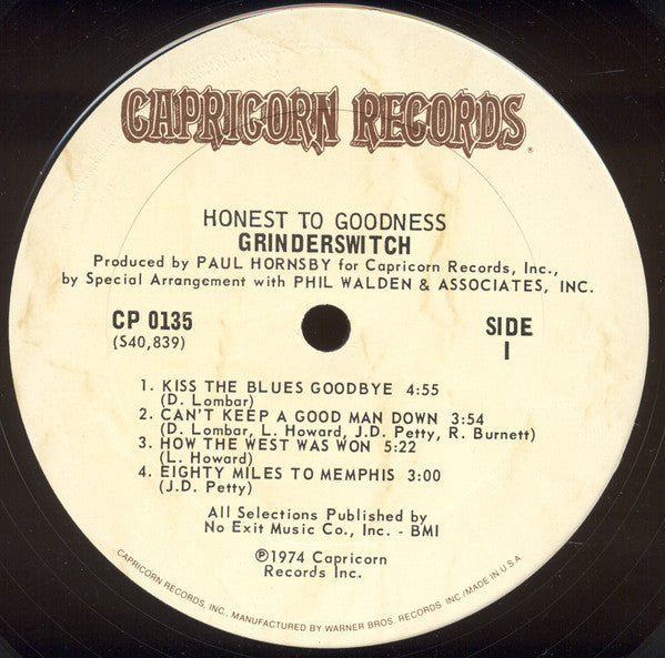 Grinderswitch : Honest To Goodness (LP, Album)