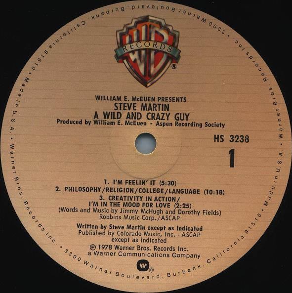 Steve Martin (2) : A Wild And Crazy Guy (LP, Album, Pin)