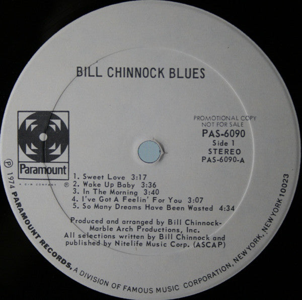 Bill Chinnock : Bill Chinnock Blues (LP, Album, Promo)
