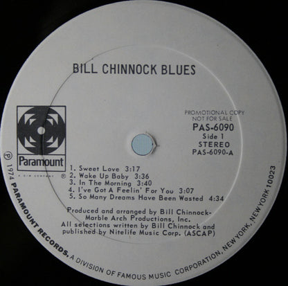 Bill Chinnock : Bill Chinnock Blues (LP, Album, Promo)