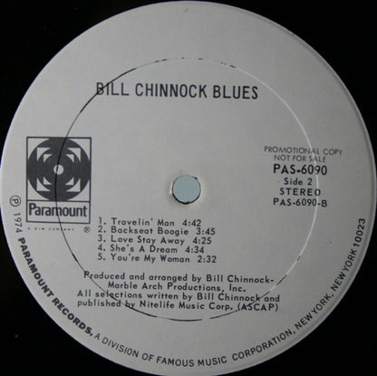 Bill Chinnock : Bill Chinnock Blues (LP, Album, Promo)