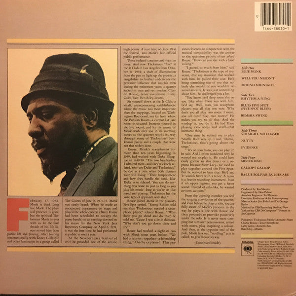 Thelonious Monk : Live At The It Club (2xLP, Album)