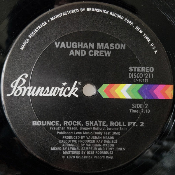 Vaughan Mason & Crew : Bounce, Rock, Skate, Roll (12")