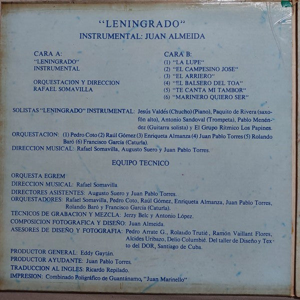 Juan Almeida, Juan Pablo Torres, Chucho Valdés, Arturo Sandoval, Los Papines, Pablo Menéndez : Leningrado (LP, Album, S/Edition)