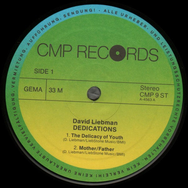 David Liebman : Dedications (LP, Album)
