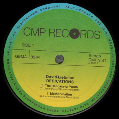 David Liebman : Dedications (LP, Album)