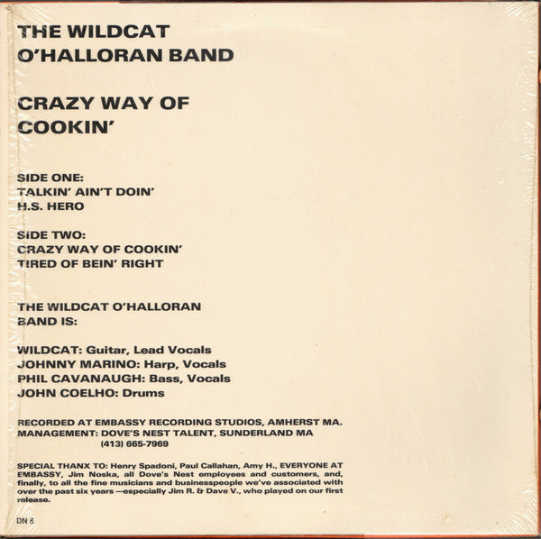 The Wildcat O'Halloran Band : Crazy Way Of Cookin' (12")