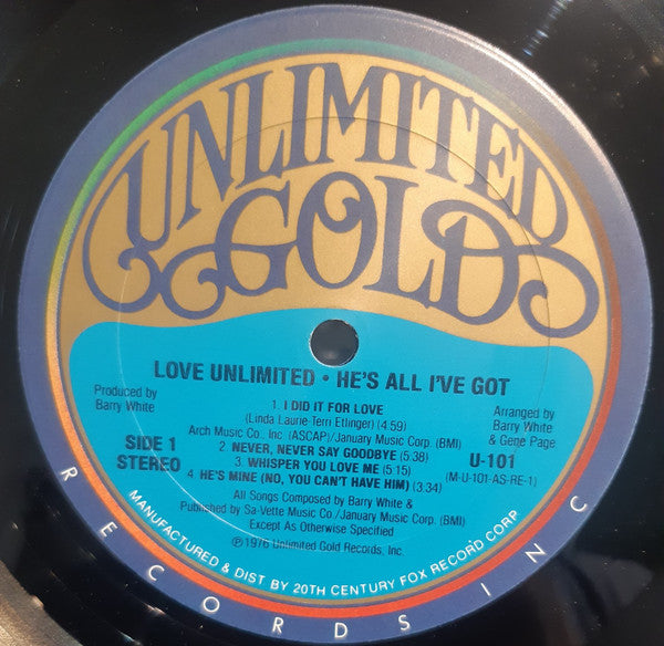 Love Unlimited : He's All I've Got (LP, Album, Pit)