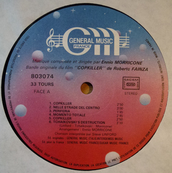 Ennio Morricone : Copkiller - Bande Originale Du Film (LP, Album)