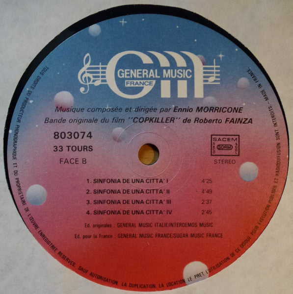 Ennio Morricone : Copkiller - Bande Originale Du Film (LP, Album)