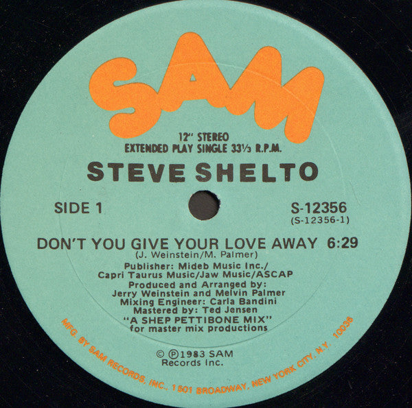 Steve Shelto : Don't You Give Your Love Away (12", Single)