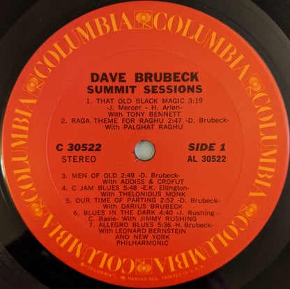 Dave Brubeck : Summit Sessions (LP, Album, Pit)