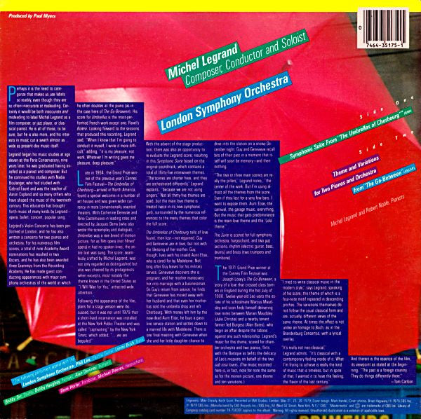 Michel Legrand, London Symphony Orchestra : Suites From "Umbrellas Of Cherbourg" And "Go-Between" (LP, Album)