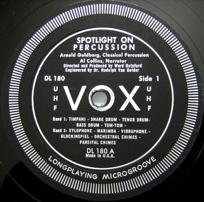 Kenny Clarke / Arnold Goldberg / Al Jazzbo Collins : Spotlight On Percussion (LP, Mono + Box)
