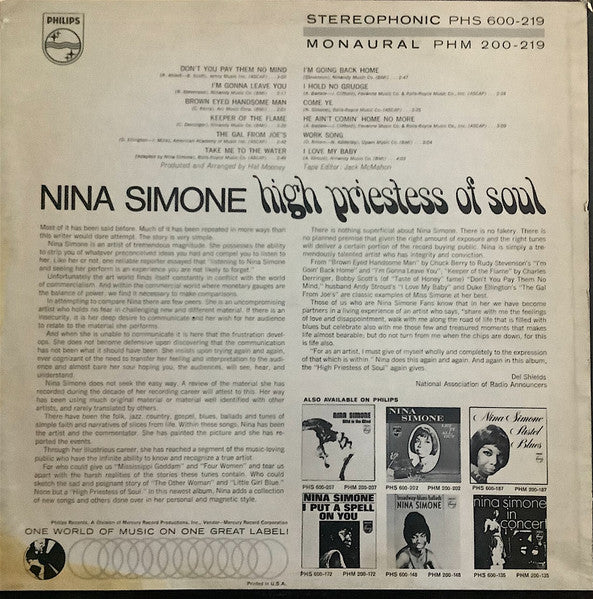 Nina Simone : High Priestess Of Soul (LP, Album)