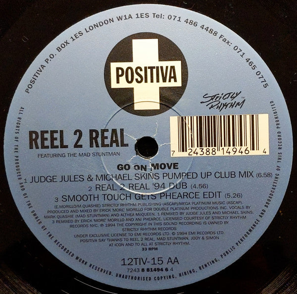 Reel 2 Real Featuring The Mad Stuntman : Go On Move (12", Single)