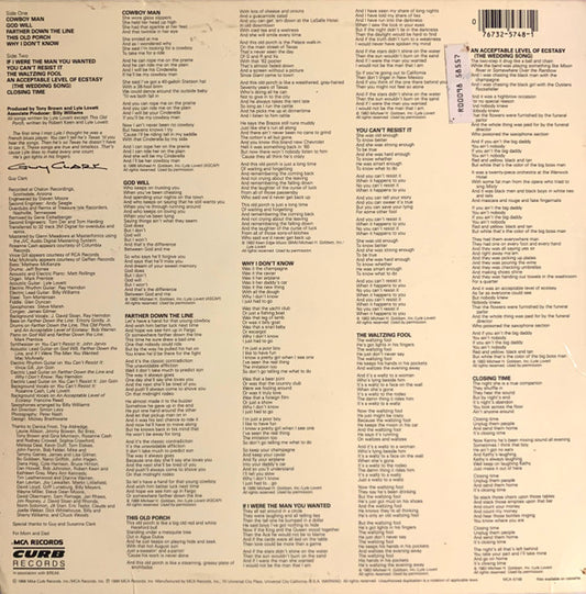 Lyle Lovett : Lyle Lovett (LP, Album, Glo)
