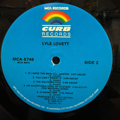 Lyle Lovett : Lyle Lovett (LP, Album, Glo)