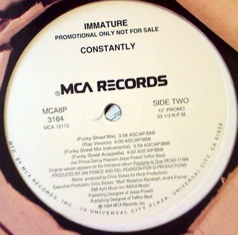 Immature : Constantly (12", Promo)