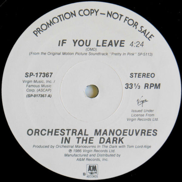 Orchestral Manoeuvres In The Dark / The Psychedelic Furs : If You Leave / Pretty In Pink (12", Promo)