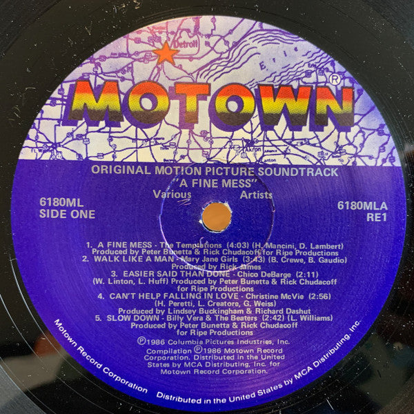 Various : A Fine Mess (Original Motion Picture Soundtrack) (LP, Album, Comp, SRP)