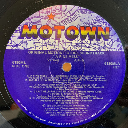 Various : A Fine Mess (Original Motion Picture Soundtrack) (LP, Album, Comp, SRP)