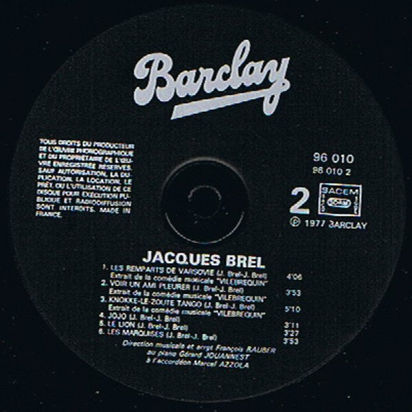 Jacques Brel : Brel (LP, Album, Gat)
