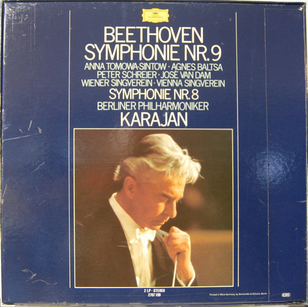 Ludwig van Beethoven - Herbert von Karajan, Anna Tomowa-Sintow, Agnes Baltsa, Peter Schreier, José van Dam, Wiener Singverein, Berliner Philharmoniker : Symphonie Nr. 9 - Symphonie Nr. 8 (2xLP + Box)