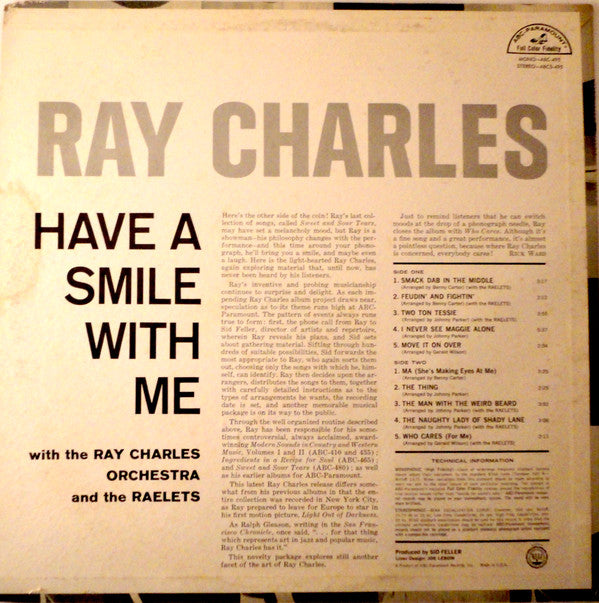 Ray Charles : Have A Smile With Me (LP, Album, Mono)