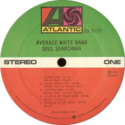 Average White Band : Soul Searching (LP, Album, PR)