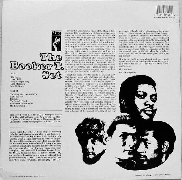 Booker T & The MG's : The Booker T. Set (LP, Album, RE, RM)