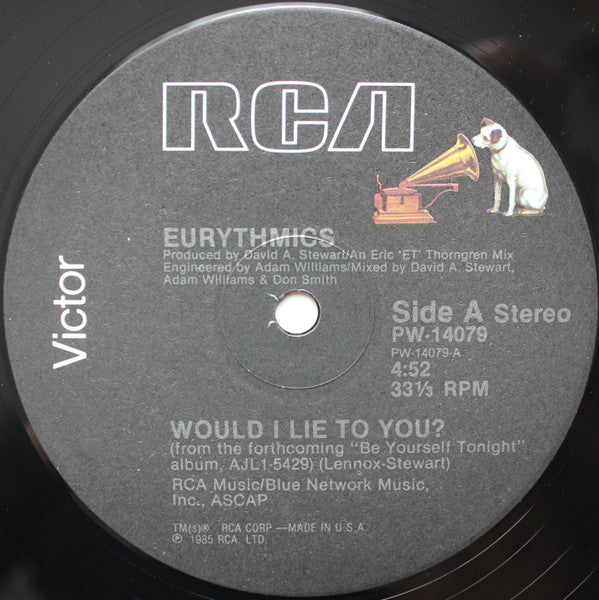Eurythmics : Would I Lie To You? (12", Ora)