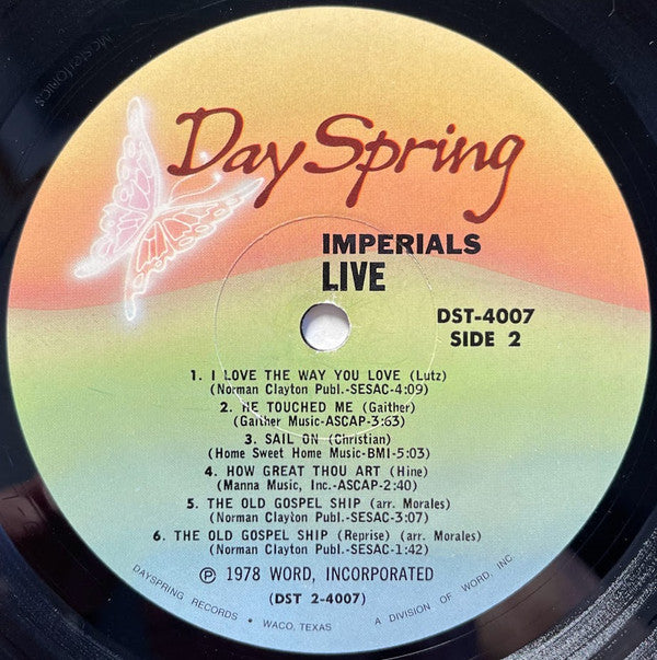 Imperials : Imperials Live (LP)