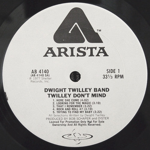 Dwight Twilley Band : Twilley Don't Mind (LP, Album, Promo)