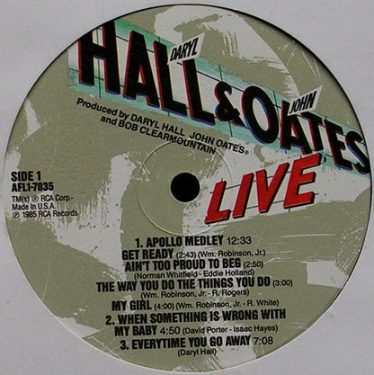 Daryl Hall & John Oates With David Ruffin & Eddie Kendricks : Live At The Apollo (LP, Album, Ind)