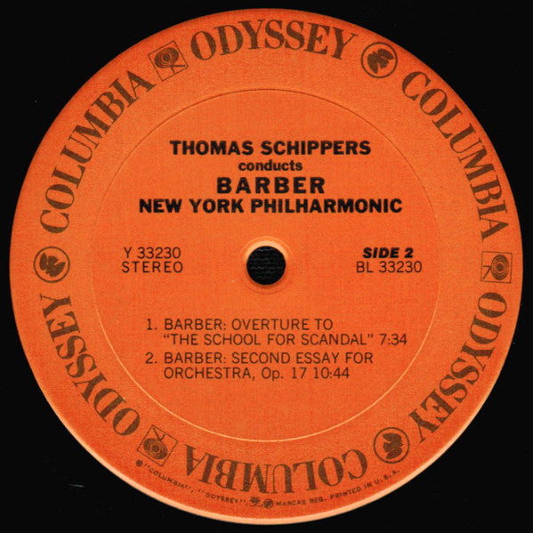 Samuel Barber - Thomas Schippers, New York Philharmonic : The Music Of Samuel Barber (LP, Album, RE, Pit)