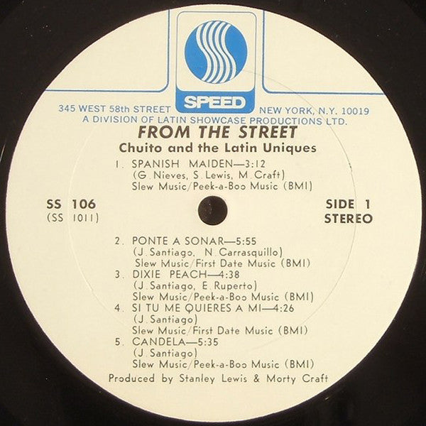 Chuito & The Latin Uniques : From The Street (LP, Album)