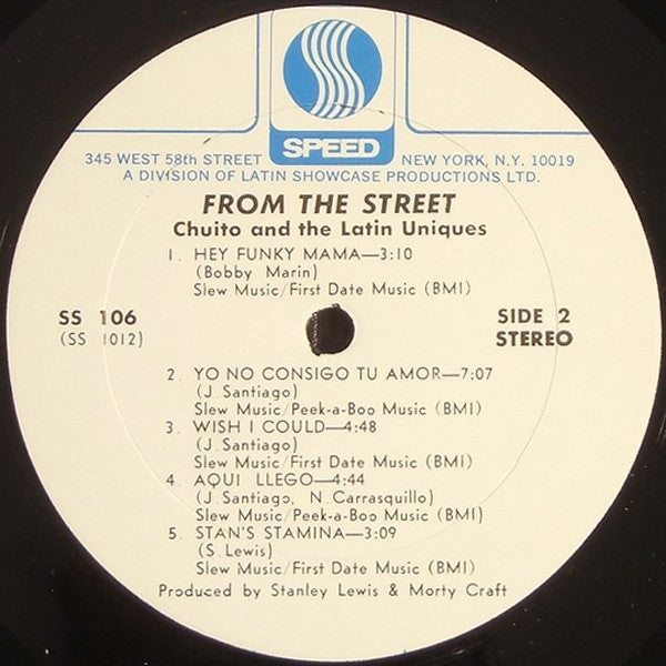 Chuito & The Latin Uniques : From The Street (LP, Album)